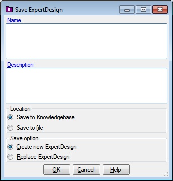 Save ExpertDesign Dialog Graphic