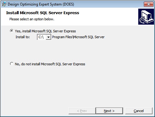 SQL Server Express Dialog Graphic