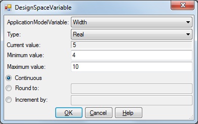 ANSYS Block DesignSpaceVariable Dialog Graphic