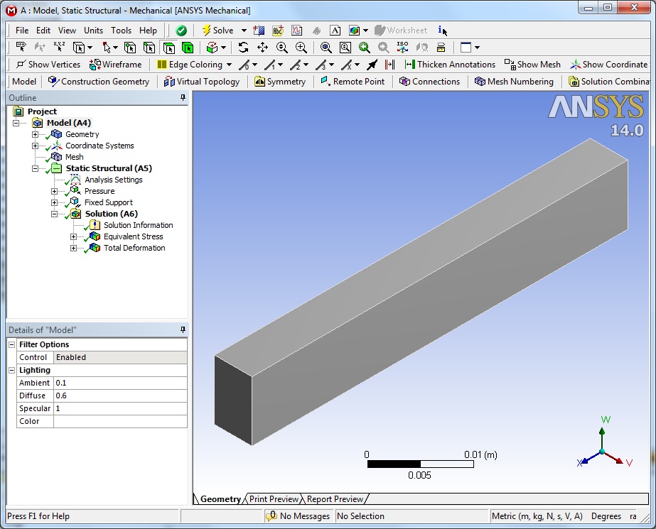 Block In ANSYS MECH Graphic