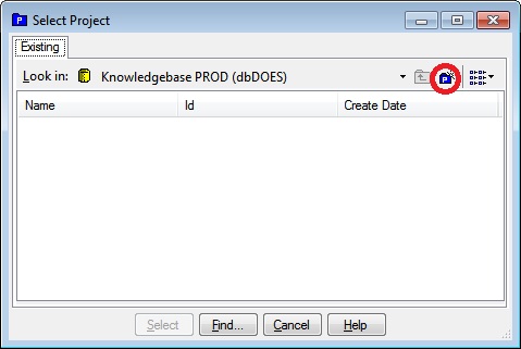 Select Project Dialog Graphic