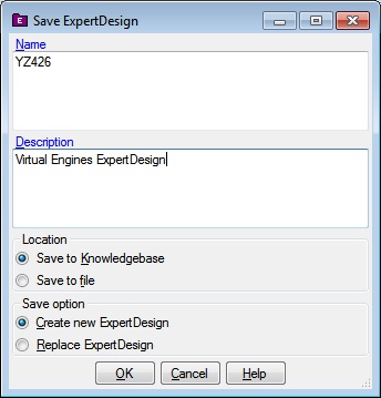 Save YZ426 ExpertDesign Dialog Graphic